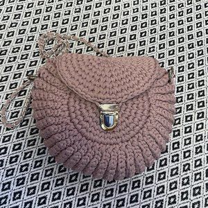 Crossbody, handmade, knitted bag